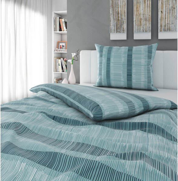POSTELJNINA DALIA 200/200 cm saten modra