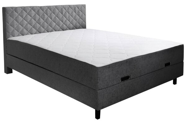 POSTELJA Z VZMETNICO 160 cm x 200 cm , les, tekstil siva
