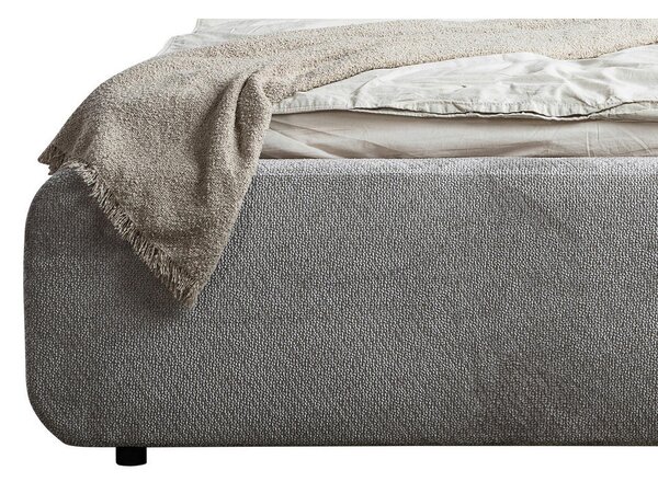 OBLAZINJENA POSTELJA 140 cm x 200 cm , les, umetna masa, tekstil, leseni material siva
