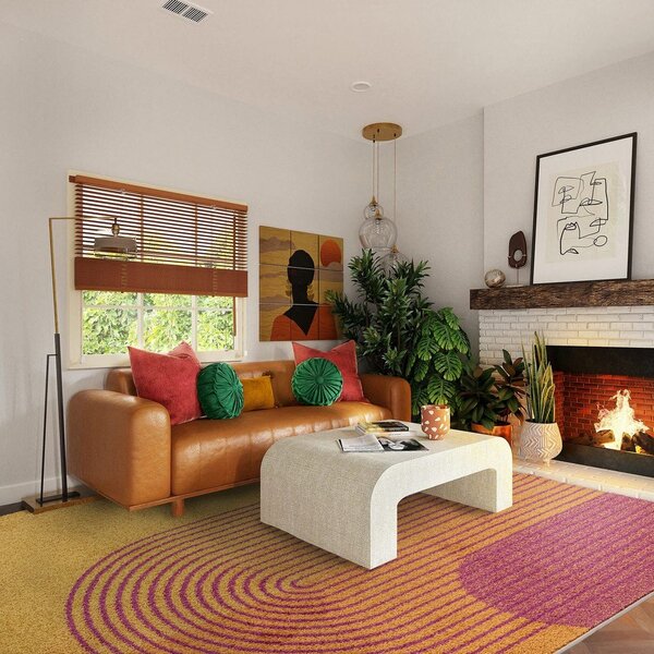 Rumeno-oranžna preproga 120x170 cm Muse Orange Retro – Asiatic Carpets