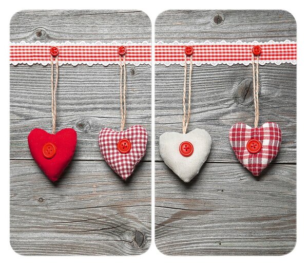 Komplet 2 steklenih zaščitnih plošč za štedilnik Wenko Heart, 52 x 30 cm