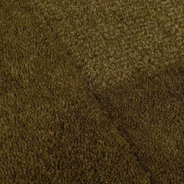 Kaki zelen ročno tkan volnen tekač 60x230 cm Checkerboard – Flair Rugs