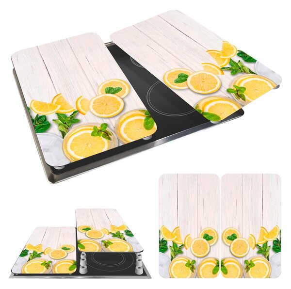 Zaščitne plošče za štedilnik 2 ks iz kaljenega stekla 52x30 cm Lemons – Wenko