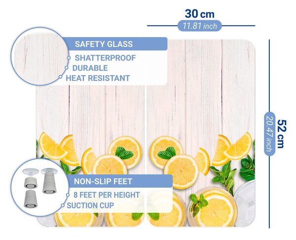 Zaščitne plošče za štedilnik 2 ks iz kaljenega stekla 52x30 cm Lemons – Wenko