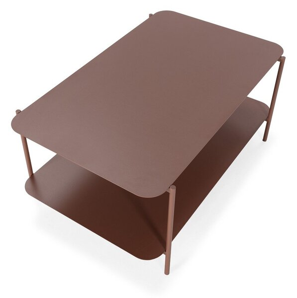Kovinska klubska mizica v barvi terakote 58x90 cm Beatrix – MOME