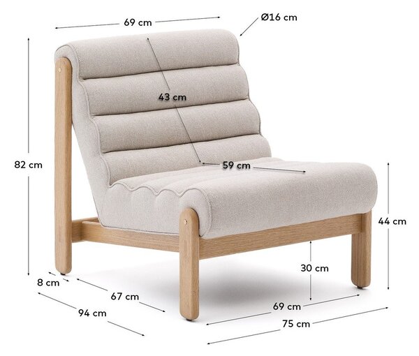Bež fotelj Magira – Kave Home