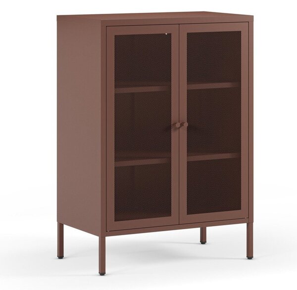 Bordo rdeča kovinska omarica 70x100x40 cm Fayna – Marckeric