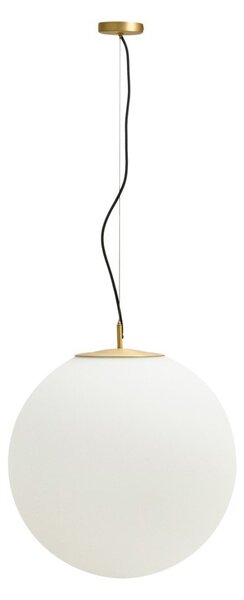 Bela/v zlati barvi kovinska viseča svetilka s steklenim senčilom ø 50 cm Brisia – Kave Home