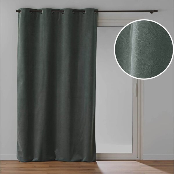 Kaki zelena žametna zavesa 140x260 cm Olympe – douceur d'intérieur
