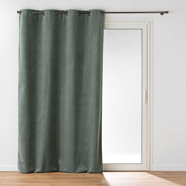 Kaki zelena žametna zavesa 140x260 cm Olympe – douceur d'intérieur