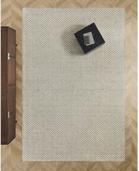 Kremno bela ročno tkana volnena preproga 160x230 cm Calira – Kave Home