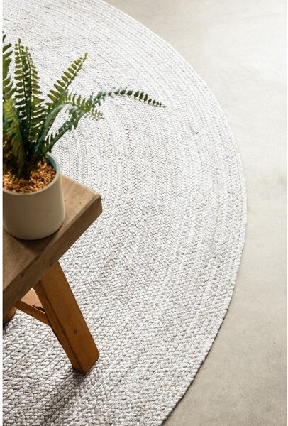 Bela obojestranska ročno tkana okrogla preproga iz jute ø 140 cm Braided – Hanse Home