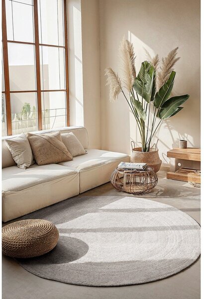 Bela obojestranska ročno tkana okrogla preproga iz jute ø 140 cm Braided – Hanse Home