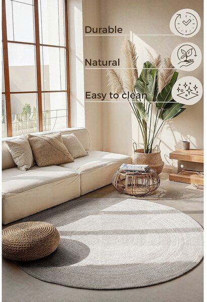 Bela obojestranska ročno tkana okrogla preproga iz jute ø 140 cm Braided – Hanse Home
