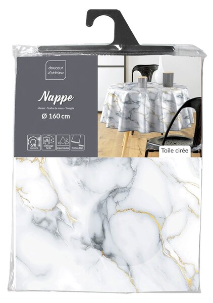 Povoščen namizni prt ø 160 cm Marquina – douceur d'intérieur