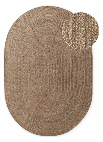 Obojestranska ročno tkana preproga iz jute v temni naravni barvi 160x230 cm Braided – Hanse Home