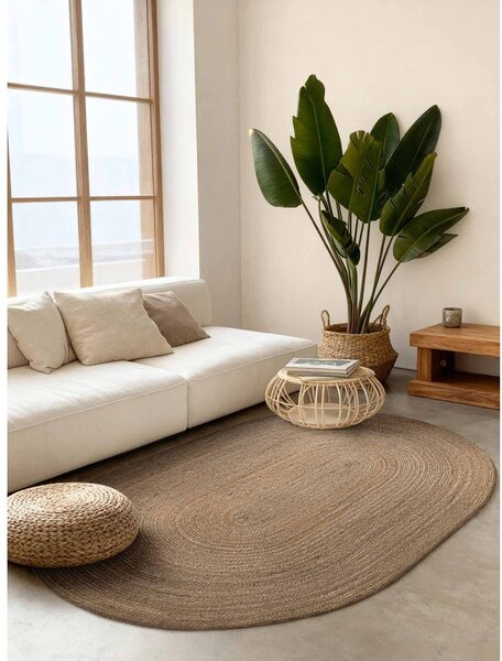 Obojestranska ročno tkana preproga iz jute v temni naravni barvi 160x230 cm Braided – Hanse Home