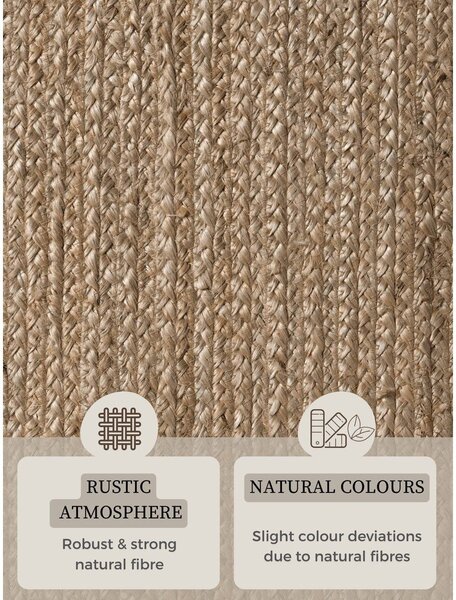 Obojestranska ročno tkana preproga iz jute v temni naravni barvi 160x230 cm Braided – Hanse Home