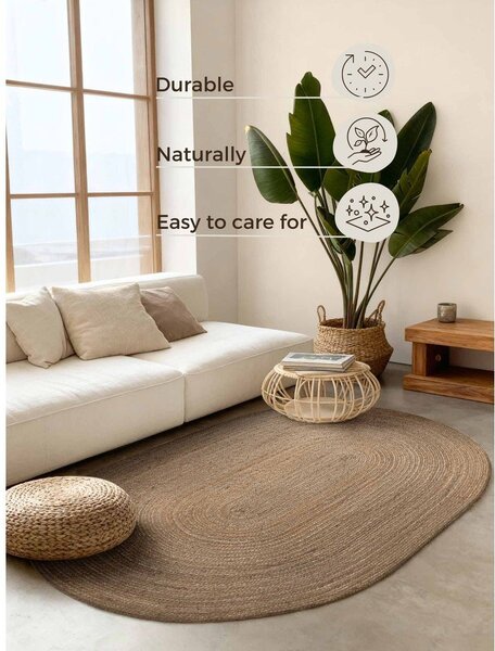 Obojestranska ročno tkana preproga iz jute v temni naravni barvi 160x230 cm Braided – Hanse Home