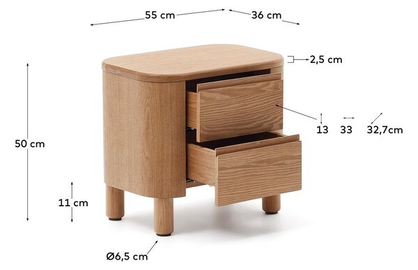 Nočna omarica v naravni barvi Salaya – Kave Home