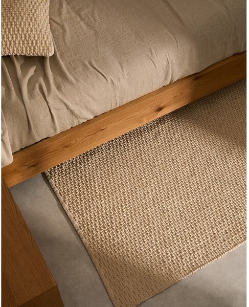Kremno bela ročno tkana preproga iz mešanice bombaža 160x230 cm Mascarell – Kave Home