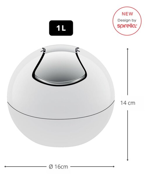 Bel plastičen koš za smeti 1 l Bowl – Spirella