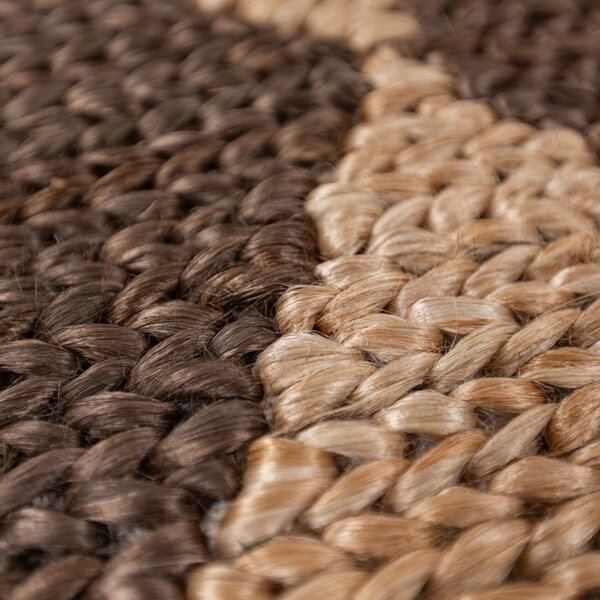 Ročno tkan tekač iz mešanice jute v rjavi in naravni barvi 80x230 cm Effie Diamond – Flair Rugs
