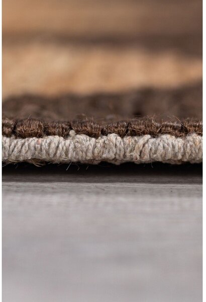 Ročno tkan tekač iz mešanice jute v rjavi in naravni barvi 80x230 cm Effie Diamond – Flair Rugs
