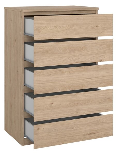 Komoda v hrastovem dekorju v naravni barvi 77x121x50 cm Naia – Tvilum