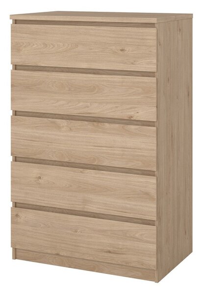 Komoda v hrastovem dekorju v naravni barvi 77x121x50 cm Naia – Tvilum