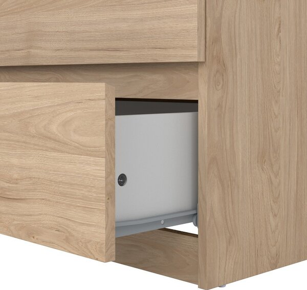 Komoda v hrastovem dekorju v naravni barvi 77x121x50 cm Naia – Tvilum