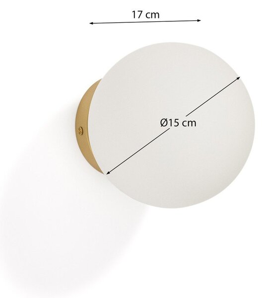 Bela/v zlati barvi stenska svetilka ø 15 cm Brisia – Kave Home