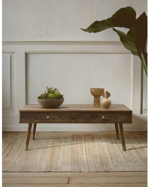 Klubska mizica v temni naravni barvi 59x110 cm Frida – Premier Housewares