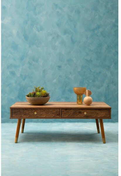 Klubska mizica v temni naravni barvi 59x110 cm Frida – Premier Housewares