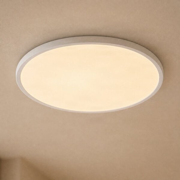 Nordlux LED-stropna svetilka Oja Smart, bela, Ø 60 cm, zatemnjen, Bela, Kuhinja, Plastika