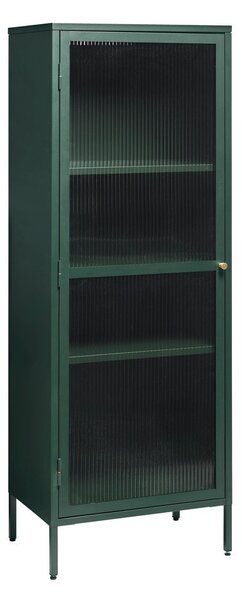 Zelena kovinska vitrina Unique Furniture Bronco, višina 160 cm