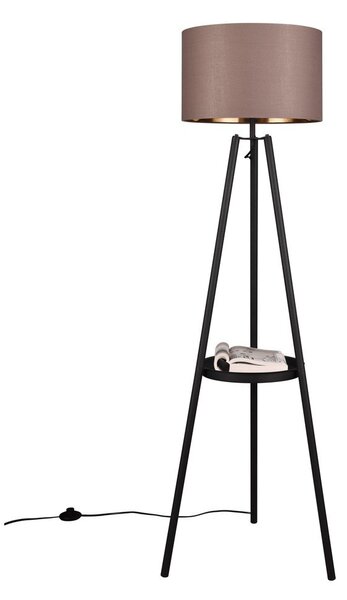 Črna stoječa svetilka s polico (višina 152 cm) Colette – Reality
