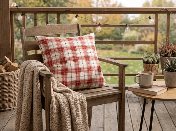 Prevleka za vzglavnik iz mikrovlaken TARTAN SRCE 45x45 cm, barvna