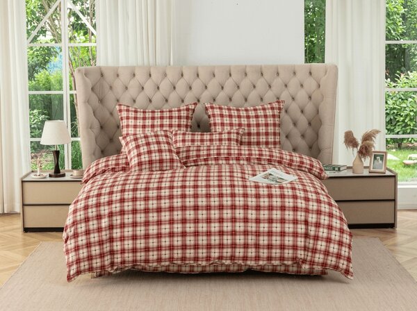 Posteljnina iz mikrovlaken TARTAN SRCE barvna Dimenzije posteljnine: 70 x 90 cm | 140 x 200 cm
