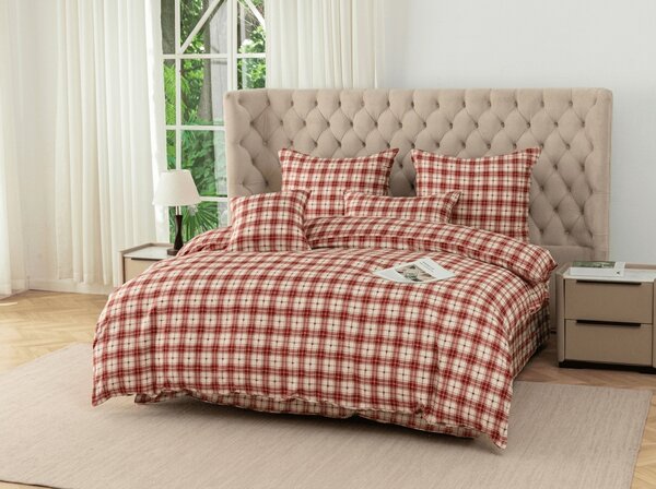 Posteljnina iz mikrovlaken TARTAN SRCE barvna Dimenzije posteljnine: 70 x 90 cm | 140 x 200 cm