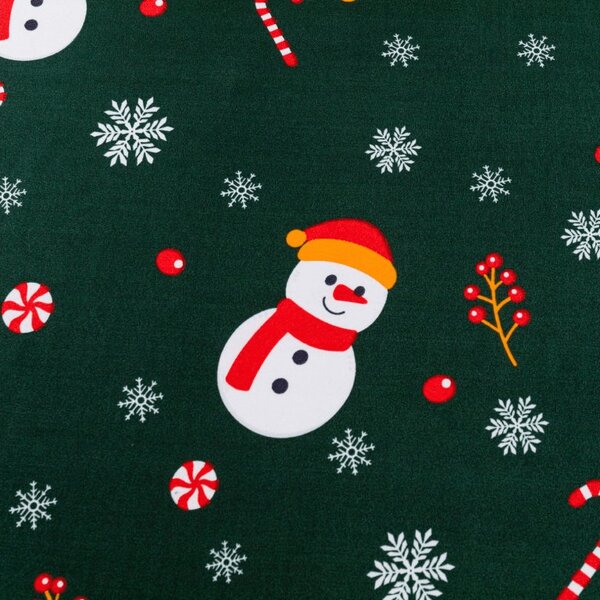 Rjuha iz mikrovlaken SNOWMAN AND GINGERBREAD zelena 90x200 cm