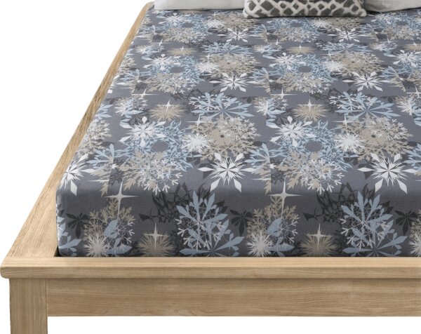 Rjuha iz mikrovlaken SNOWFLAKE modro-siva 90x200 cm