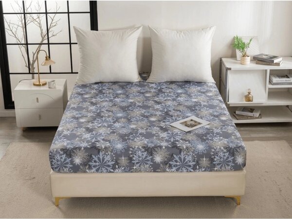Rjuha iz mikrovlaken SNOWFLAKE modro-siva 90x200 cm