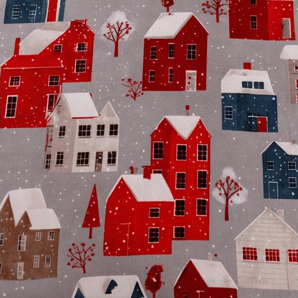 Rjuha iz mikrovlaken WINTER COTTAGE siva 90x200 cm