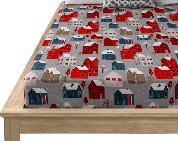Rjuha iz mikrovlaken WINTER COTTAGE siva 90x200 cm