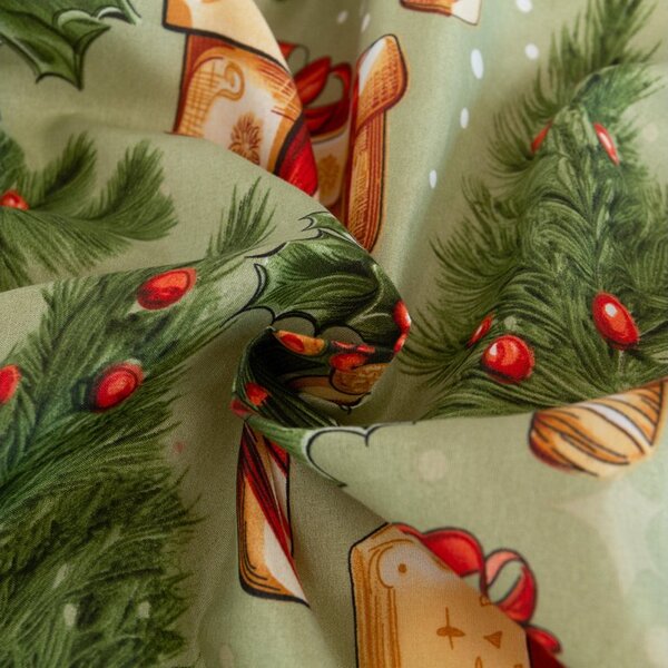 Posteljnina iz mikrovlaken CHRISTMAS PRESENTS zelena Dimenzije posteljnine: 70 x 90 cm | 140 x 200 cm