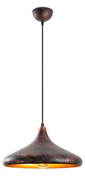 Črna/bakrena viseča svetilka s kovinskim senčilom ø 34 cm Barek – Opviq lights