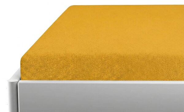 Frotirasta rjuha za otroško posteljico PREMIUM 60x120 cm rumeno-oranžna