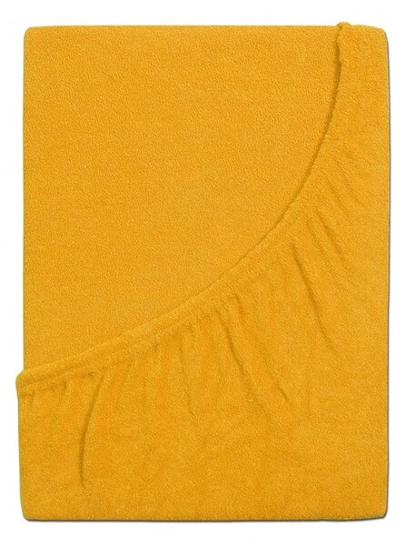 Frotirasta rjuha za otroško posteljico PREMIUM 60x120 cm rumeno-oranžna