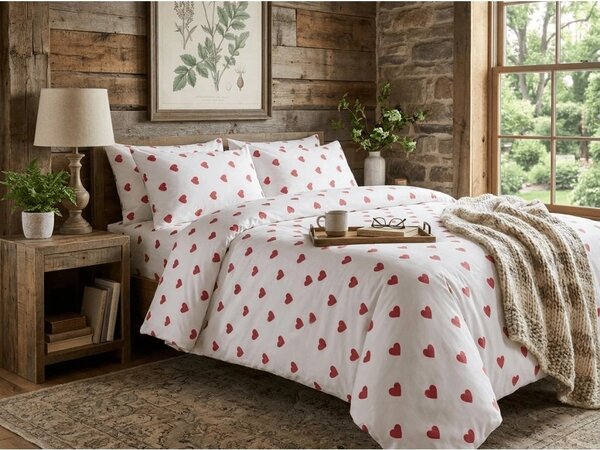 Bombažna posteljnina HEART CHARM bela, 100% bombaž Dimenzije posteljnine: 70 x 90 cm | 140 x 200 cm